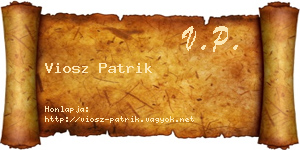 Viosz Patrik névjegykártya